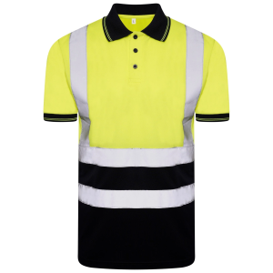 ISO 20471 Class 2 Polo Shirt Yellow/Navy